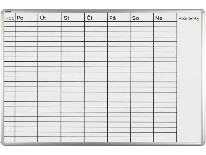 Plánovací tabule ekoTAB týdenní, 100 x 70 cm, lakovaná