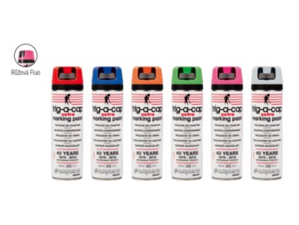 Ruční značkovací sprej Trig-a-cap EXTRA RŮŽOVÝ FLUO, bal. 12 ks