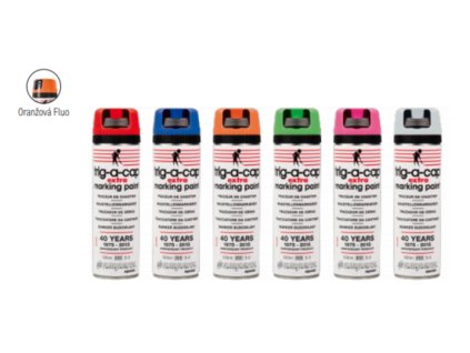 Ruční značkovací sprej Trig-a-cap EXTRA ORANŽOVÝ FLUO, bal. 1 ks