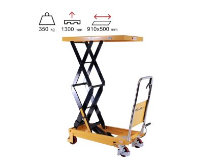 Mobilní hydraulický zvedací stůl, do 350 kg, deska 91 x 50 cm