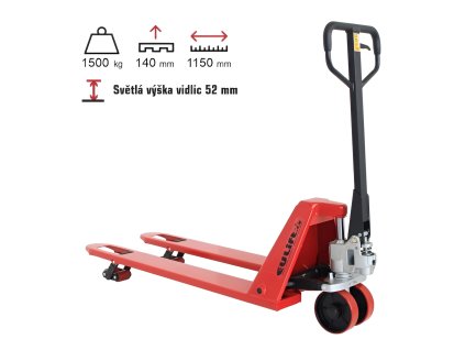Nízkoprofilový paletový vozík BFL15, do 1 500 kg, s polyuretanovými koly