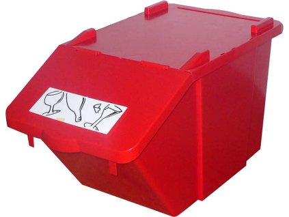 Stohovatelná nádoba na tříděný odpad - červená