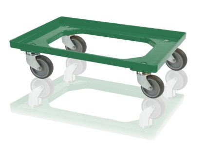 Podvozek pro přepravky 4 otočná kola - zelený