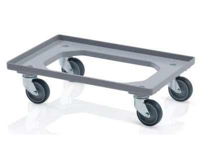 Podvozek pro přepravky 2 otočná + 2 pevná kola - šedý