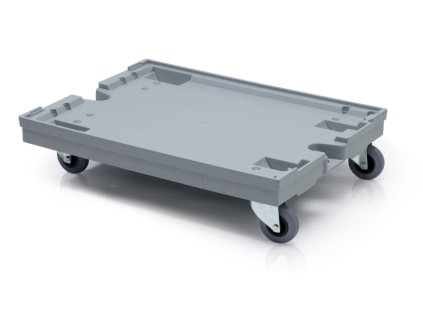 Podvozek pro přepravky plastový 80 x 60 cm, 4 otočná gumová kola