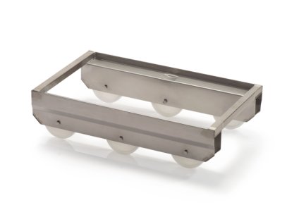 Podvozek pro přepravky nerezový 405 x 605 - 6 polyamidových koleček