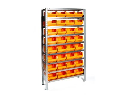 Regál s 32 zásuvnými boxy, 200 x 100 x 30 cm, typ A