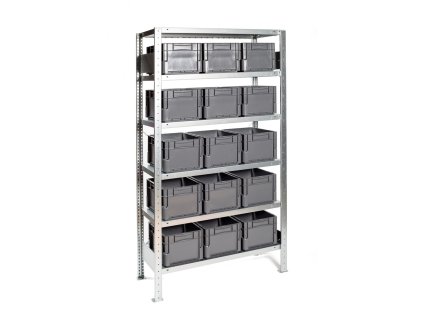 Regál s 15 zásuvnými boxy, 200 x 100 x 40 cm