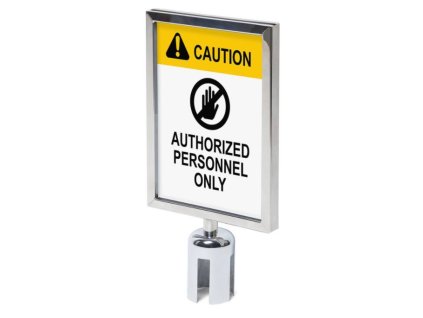 Držák na letáky A4 pro zahrazovací sloupky - chrom