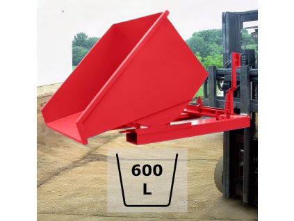 Výklopný kontejner (přepravník) 600 litrů, var. základní, červená