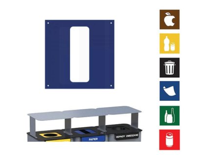 Vymezovač druhu odpadu do koše Modular - modrý (papír)