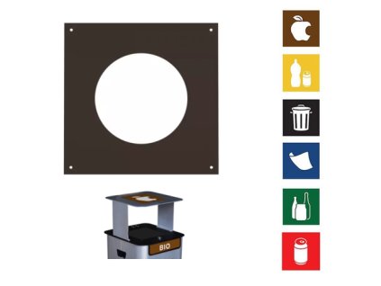 Vymezovač druhu odpadu do koše Modular - hnědý (bio)
