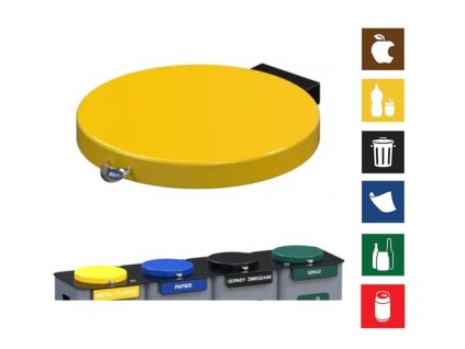 Víko na koš Modular - žluté (plast)