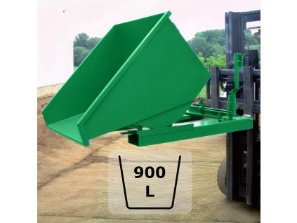 Výklopný kontejner (přepravník) 900 litrů, var. základní, zelená