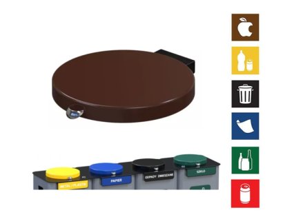 Víko na koš Modular - hnědé (bio)