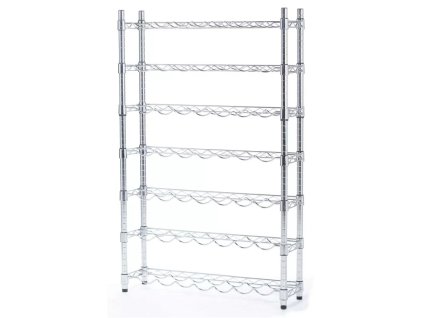 Regál na víno chromovaný 1820 x 460 x 920 mm, 12 polic