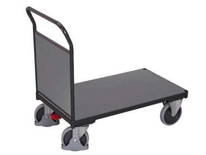 Plošinový vozík s madlem, plná výplň, Variofit, ložná plocha 123 x 80 cm, do 500 kg, modrá/antracit