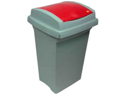 Odpadkový koš na tříděný odpad, 50 l, červený