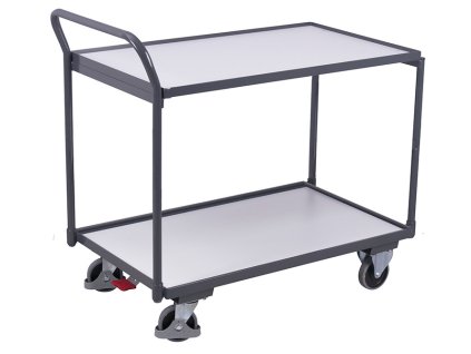 Antistatický policový vozík s madlem, 2 police (98 x 59 cm), Variofit, do 250 kg, modrá/antracit (Barva antracit RAL7016)
