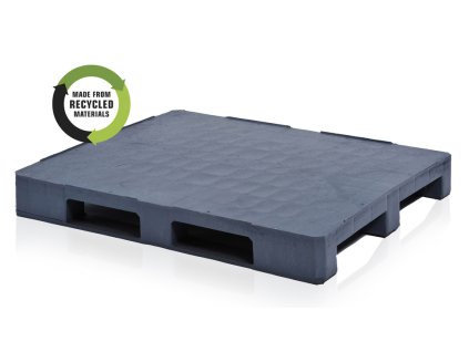 Plastová paleta pro vysokou zátěž regranulát, 120 x 100 x 15 cm