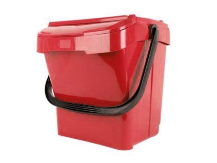 Odpadkový koš plastový na tříděný odpad - červená, 40 l