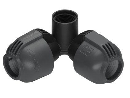 Rohová přípojka zadešťovače 25 mm x vnitřní závit 3/4"