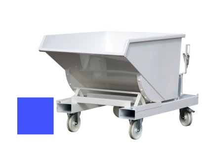 Výklopný kontejner (přepravník) 900 litrů s kolečky, var. s kohoutem, modrá