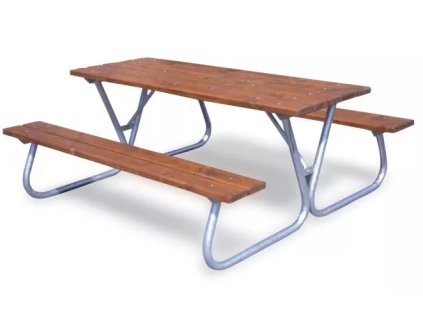 Venkovní lavice se stolem, 180 x 162 x 74, pozink