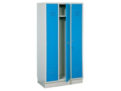 Kovová šatní skříňka svařovaná, 3-dveřová, cylindrický zámek, 180 x 89 x 50 cm