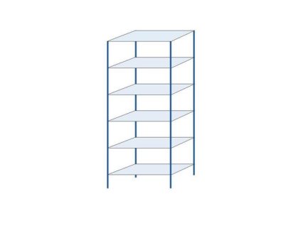85751 kovovy bezsroubovy regal zakladni 250 x 100 x 50 cm 150 kg police 6 polic modry