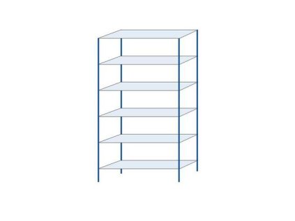 85757 kovovy bezsroubovy regal zakladni 250 x 130 x 40 cm 110 kg police 6 polic modry