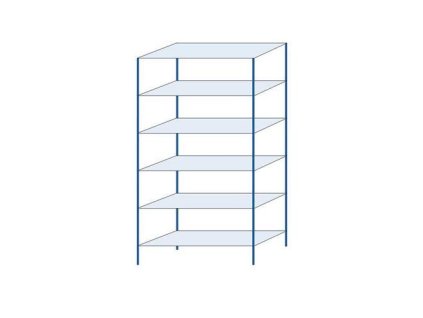 85760 kovovy bezsroubovy regal zakladni 250 x 130 x 50 cm 190 kg police 6 polic modry