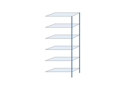 85802 kovovy bezsroubovy regal pristavbovy 250 x 100 x 40 cm 160 kg police 6 polic modry