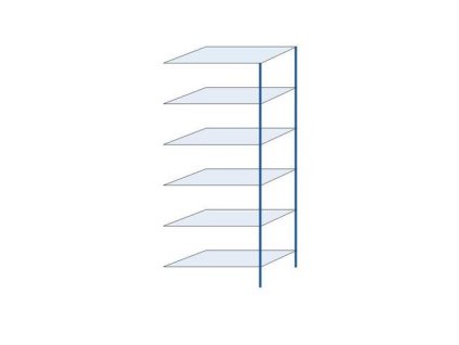 85805 kovovy bezsroubovy regal pristavbovy 250 x 100 x 50 cm 150 kg police 6 polic modry