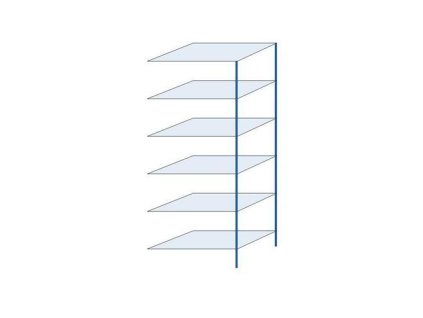 85808 kovovy bezsroubovy regal pristavbovy 250 x 100 x 60 cm 130 kg police 6 polic modry
