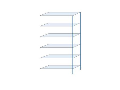 85811 kovovy bezsroubovy regal pristavbovy 250 x 130 x 40 cm 110 kg police 6 polic modry