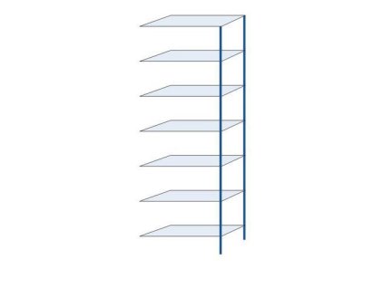 85820 kovovy bezsroubovy regal pristavbovy 300 x 100 x 40 cm 160 kg police 7 polic modry