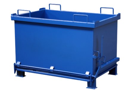 Kontejner s výklopným dnem, 570 litrů, modrá, plné stěny