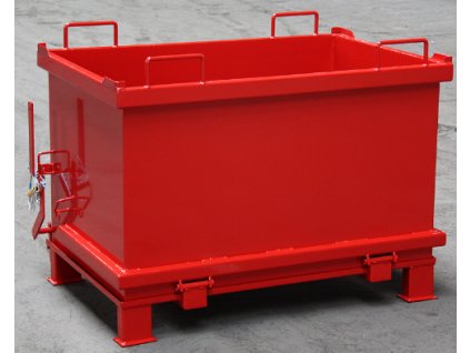 Kontejner s výklopným dnem, 1000 litrů, červená, plné stěny
