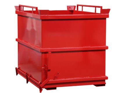 Kontejner s výklopným dnem, 2000 litrů, červená, plné stěny