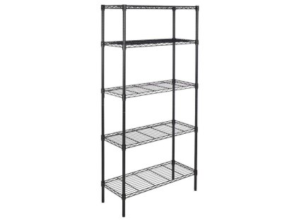 kovovy regal cerny 5 polic