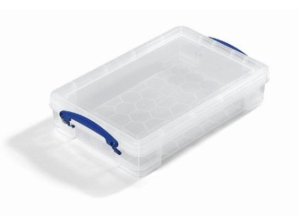 Plastový úložný box s víkem, really useful box, průhledný, 33 litrů