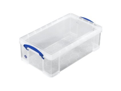 Plastový úložný box s víkem, really useful box, průhledný, 12 litrů