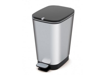 Odpadkový koš naslapny, design stříbrný, 35 l