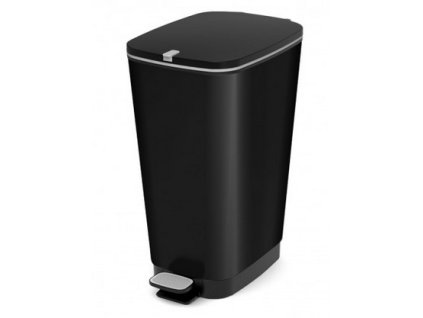 Odpadkový koš nášlapný, design černý, 50 l