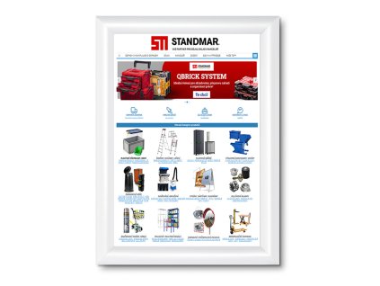 Plakátový rám, A4, bílý lak, ostré rohy