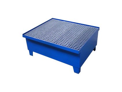 Záchytná vana pro 1 sud, s roštem, 780x780x410 mm, lak