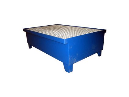 Záchytná vana pro 2 sudy, s roštem, 1200x810x405 mm, lak