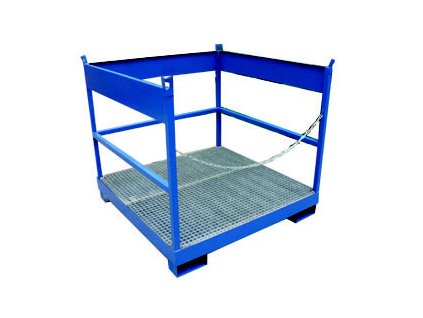 Záchytná paleta pro převoz čtyř sudů 1400x1400x1300 mm, lak