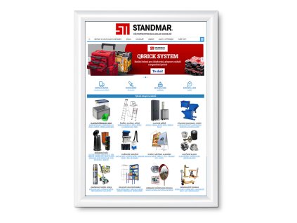 Plakátový rám, A3, bílý lak, ostré rohy